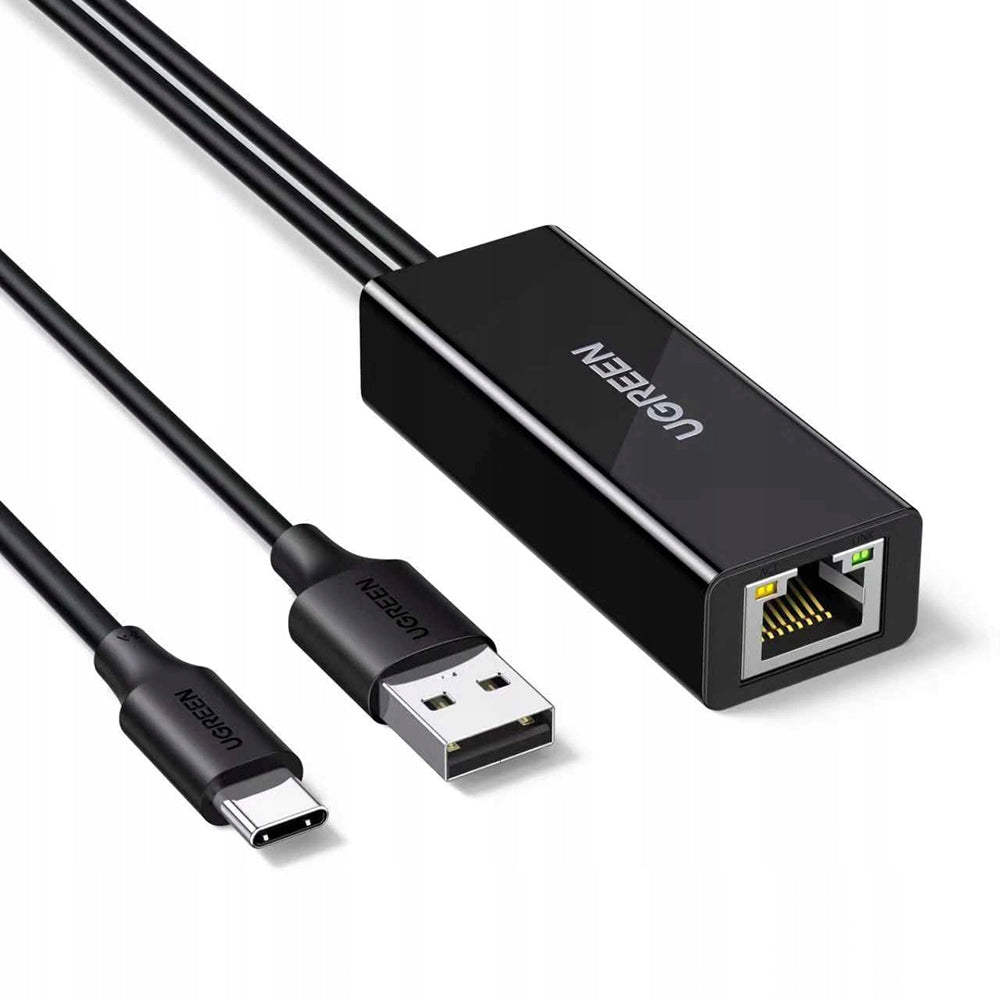 Ugreen - Ethernet Adapter CR110 (75535) - USB, Type-C to RJ45 LAN Port, Plug & Play, Universal, LED Indicator, 100Mbps -