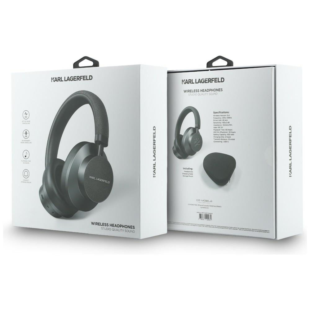 Karl Lagerfeld - Wireless Headphones Saffiano Elongated (KLBHP73PSACKMG) - Over-Ear Headset, ANC, Bluetooth, Type-C - Gr