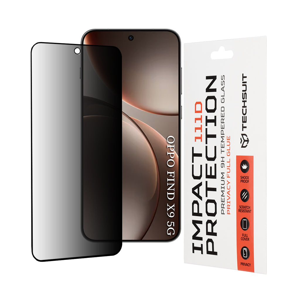 Techsuit - 111D Privacy Full Glue - Oppo Find X9 - Black