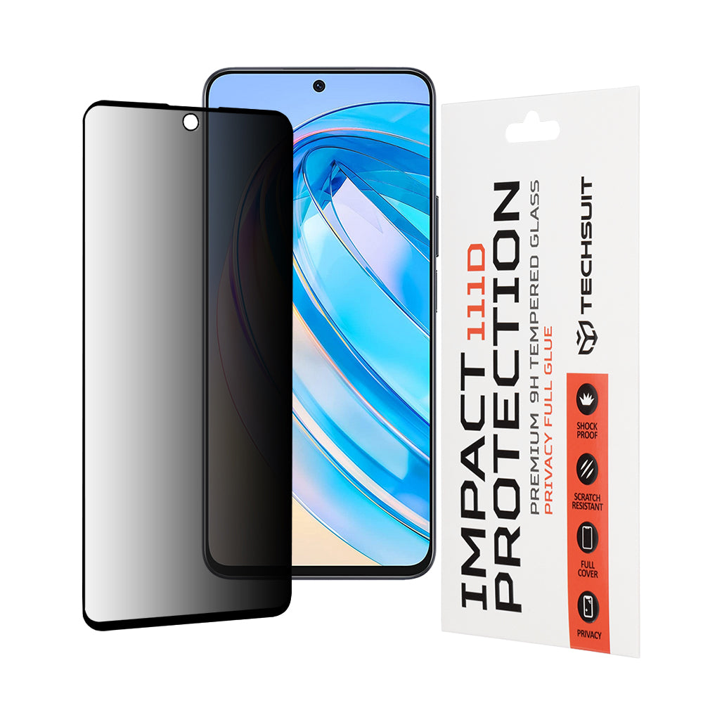 Techsuit - 111D Privacy Full Glue - Honor X8a / X8 4G - Black