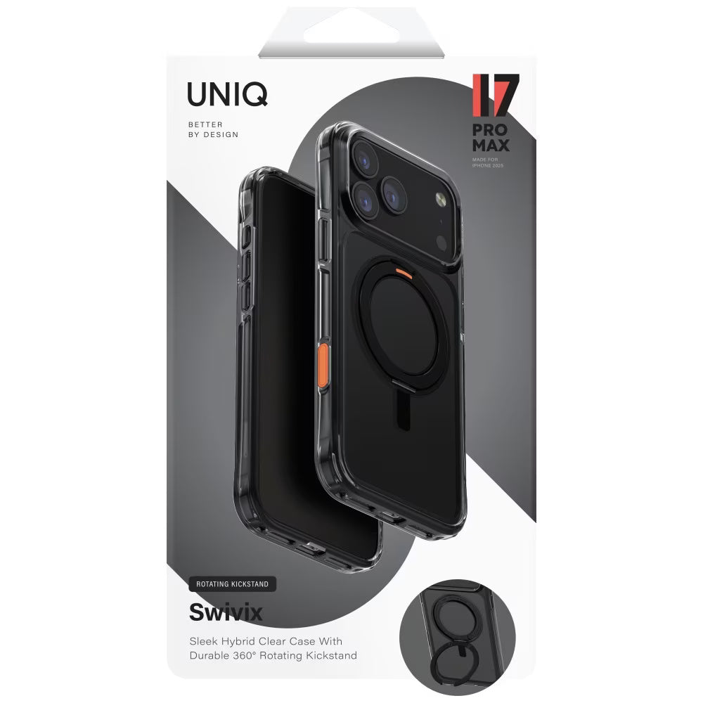 UNIQ - Swivix 360° Kickstand - iPhone 17 Pro - Black