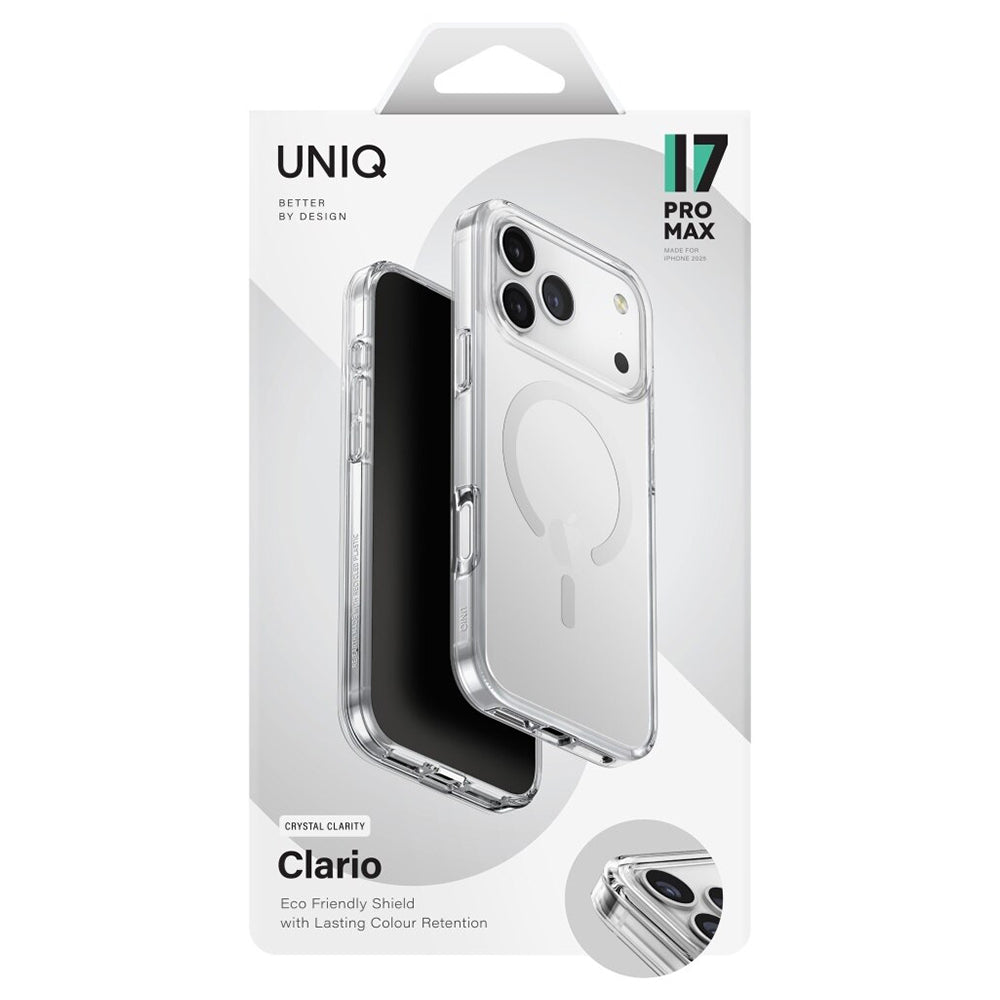 UNIQ Husa de protectie UNIQ Clario MagClick™ Eco-Friendly compatibil cu iPhone 17 Pro Max, Transparent – imagine 7