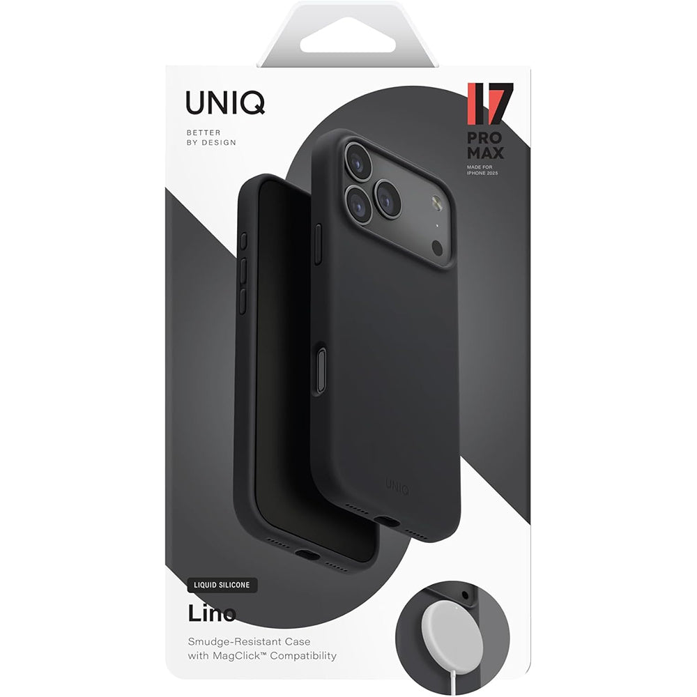 UNIQ - Lino MagClick™ - iPhone 17 Pro - Charcoal Black