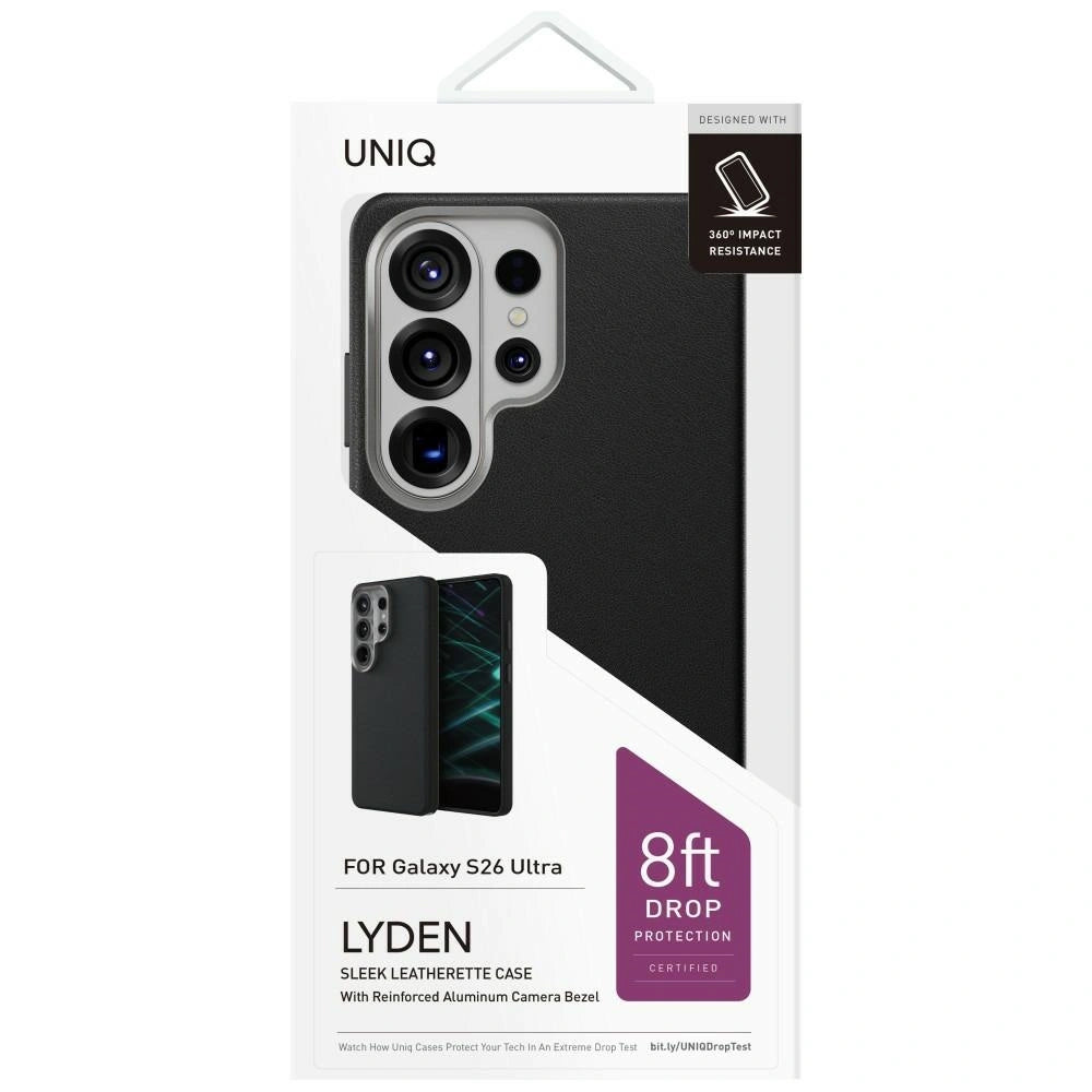 UNIQ Husa de protectie UNIQ Lyden Leatherette compatibil cu Samsung Galaxy S26 Ultra, Negru – imagine 6