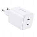 Incarcator Ugreen (65154), 2x USB-C, 45W, GaN, Alb