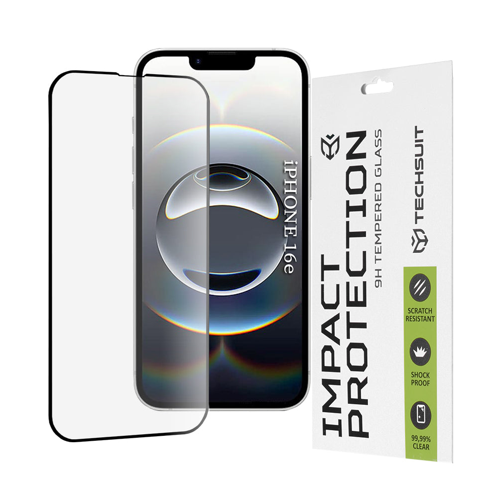 TechSuit Folie de protectie Techsuit 111D Full Cover / Full Glue Glass compatibil cu iPhone 16e / iPhone 17e, Negru