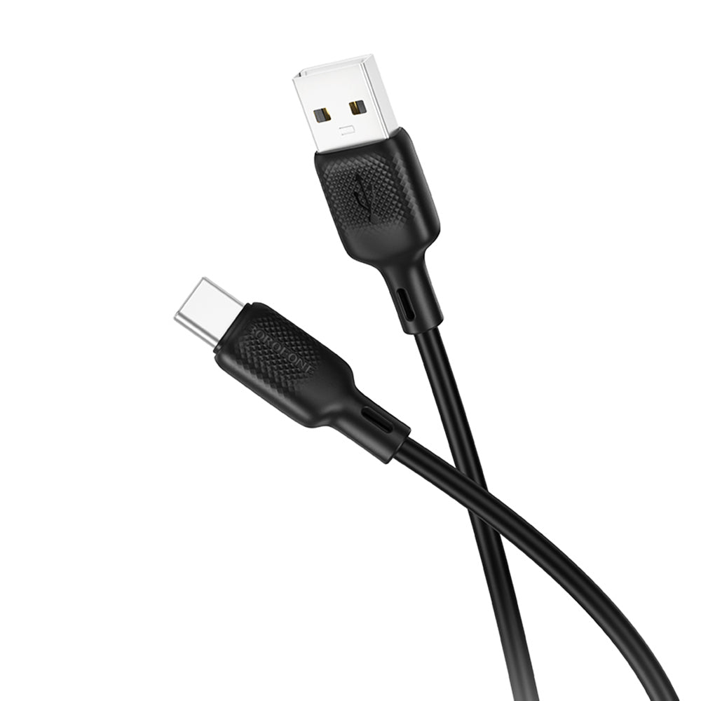 Borofone - Data Cable Lenny Series (BX113) - USB to Type-C, Silicone, 3A, 1m - Black