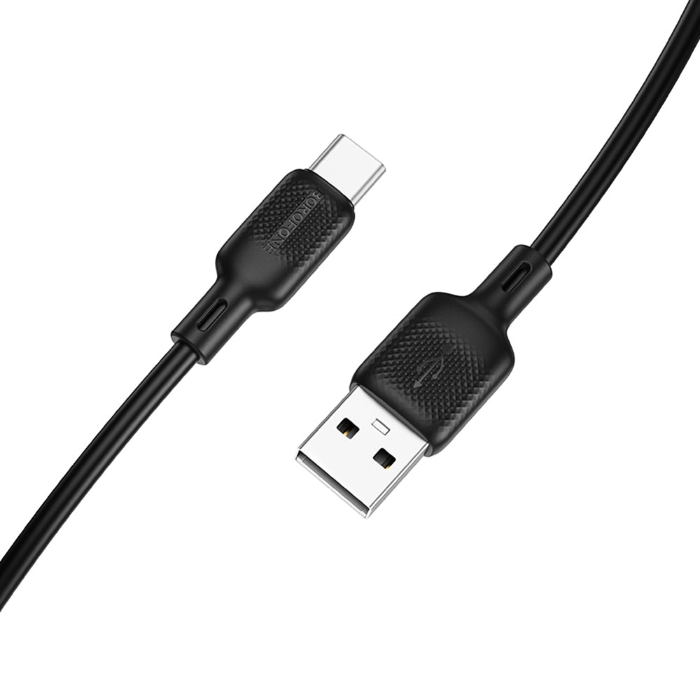 Borofone - Data Cable Lenny Series (BX113) - USB to Type-C, Silicone, 3A, 2m - Black