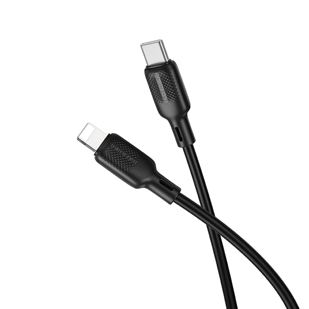 Borofone - Data Cable Lenny Series (BX113) - Type-C to Lightning, 27W, Silicone, 2m - Black