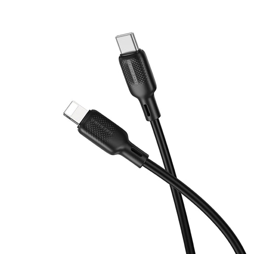 Borofone - Data Cable Lenny Series (BX113) - Type-C to Lightning, 27W, Silicone, 2m - Black