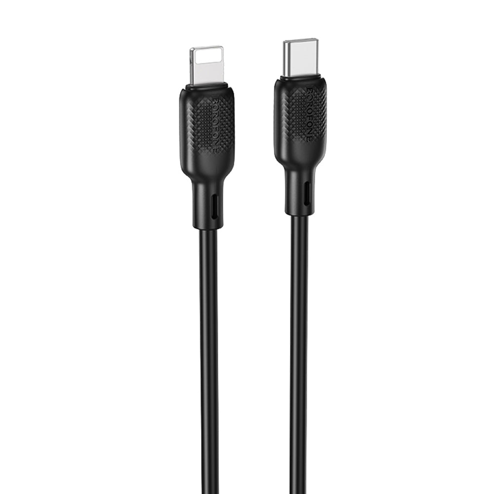 Borofone - Data Cable Lenny Series (BX113) - Type-C to Lightning, 27W, Silicone, 2m - Black