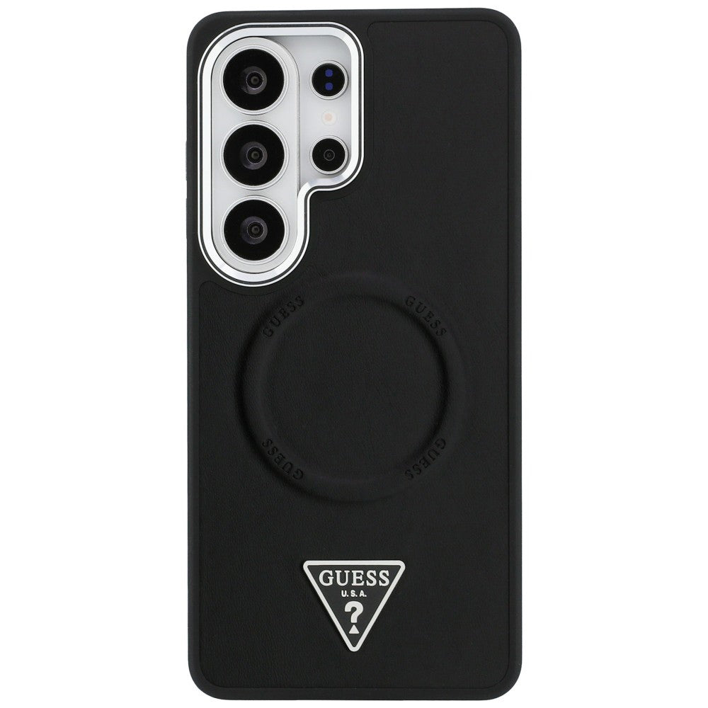 Guess - Embossed Ring Triangle Logo MagSafe (GUHMS26LPSDTSCMK) - Samsung Galaxy S26 Ultra - Black