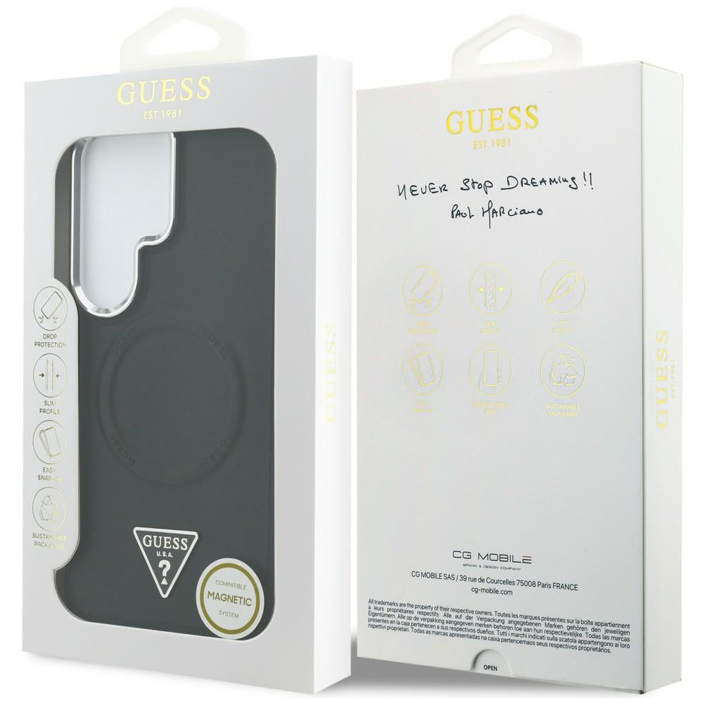 Guess - Embossed Ring Triangle Logo MagSafe (GUHMS26LPSDTSCMK) - Samsung Galaxy S26 Ultra - Black