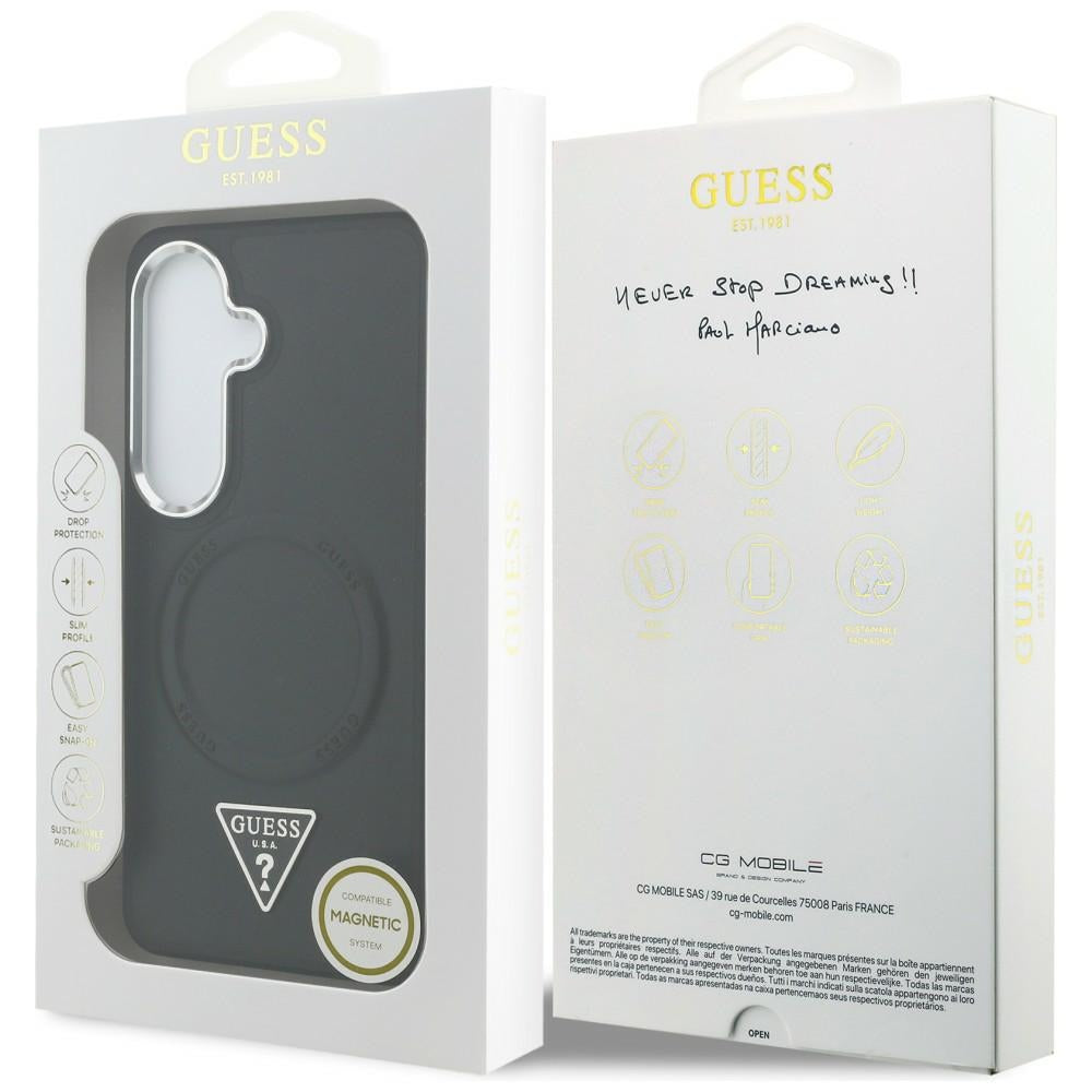 Guess - Embossed Ring Triangle Logo MagSafe (GUHMS26SPSDTSCMK) - Samsung Galaxy S26 - Black