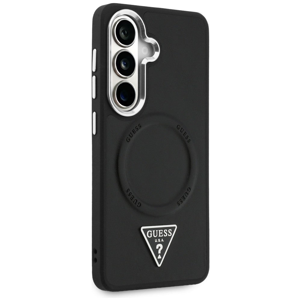 Guess - Embossed Ring Triangle Logo MagSafe (GUHMS26SPSDTSCMK) - Samsung Galaxy S26 - Black