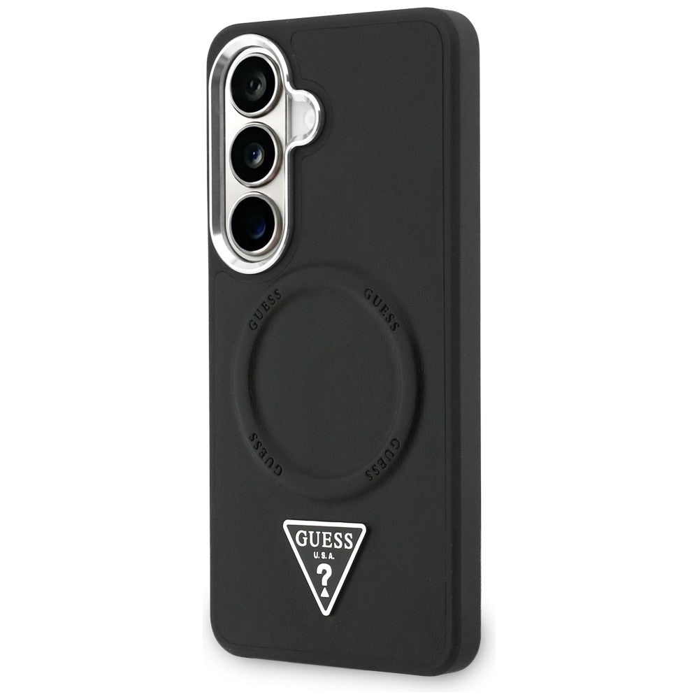 Guess - Embossed Ring Triangle Logo MagSafe (GUHMS26SPSDTSCMK) - Samsung Galaxy S26 - Black