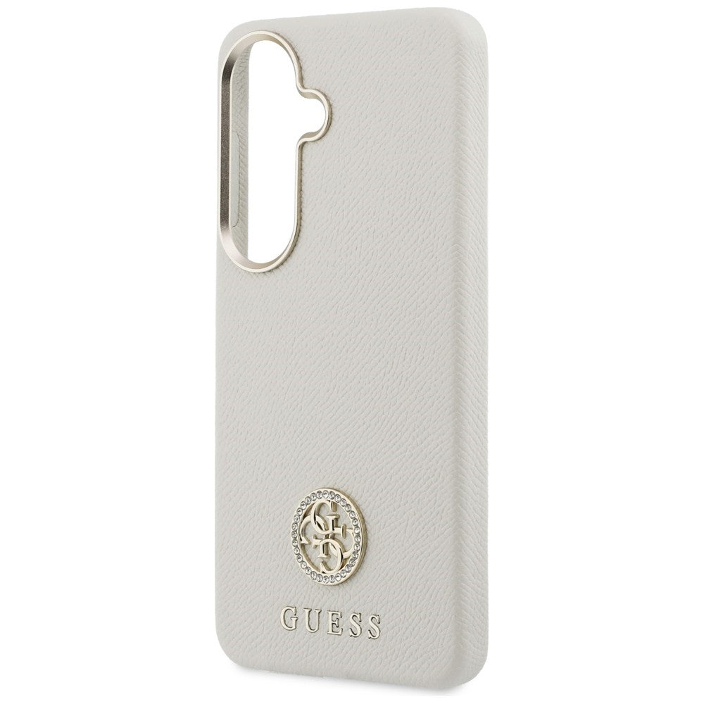 Guess - Rhinestone Round Logo MagSafe (GUHMS26SPGCRMDEE) - Samsung Galaxy S26 - Beige