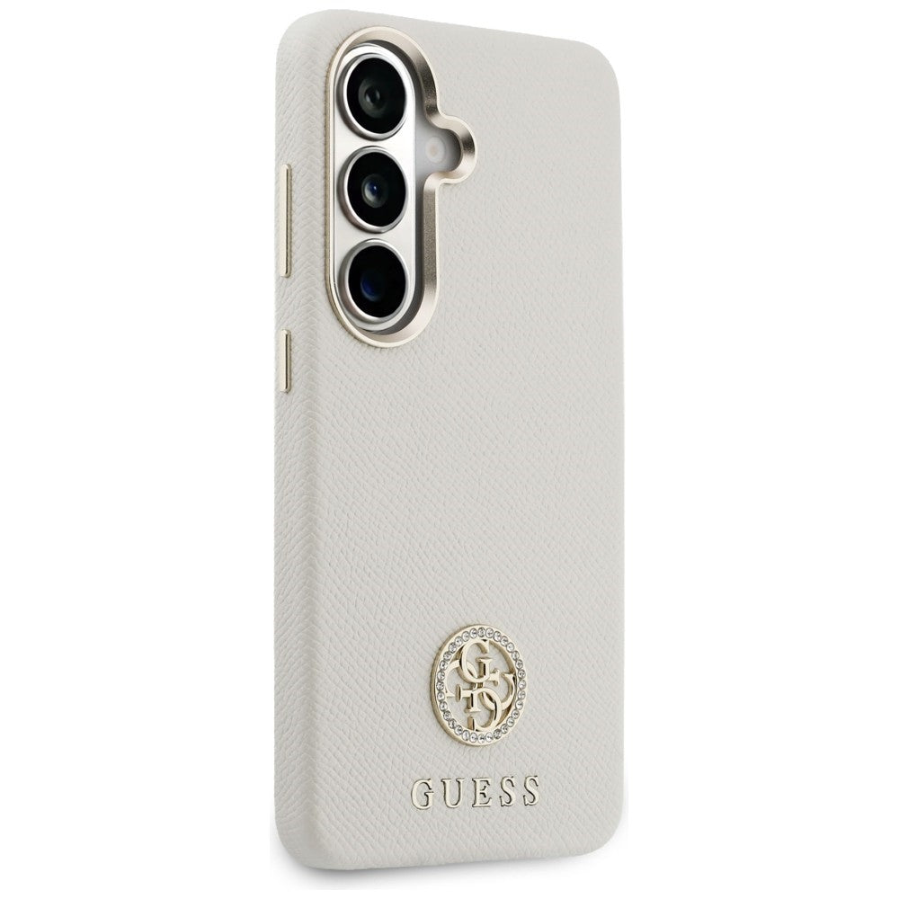 Guess - Rhinestone Round Logo MagSafe (GUHMS26SPGCRMDEE) - Samsung Galaxy S26 - Beige