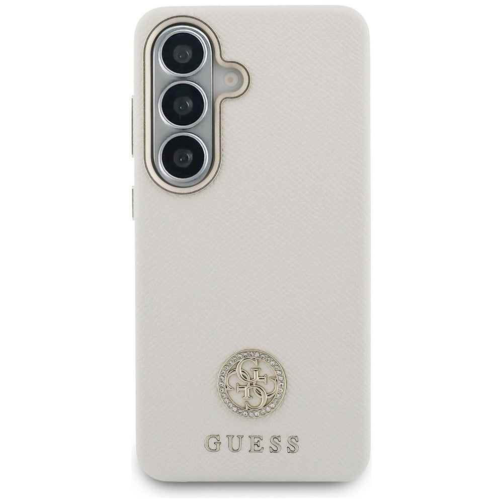 Guess - Rhinestone Round Logo MagSafe (GUHMS26SPGCRMDEE) - Samsung Galaxy S26 - Beige