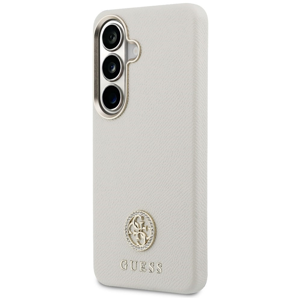 Guess - Rhinestone Round Logo MagSafe (GUHMS26SPGCRMDEE) - Samsung Galaxy S26 - Beige