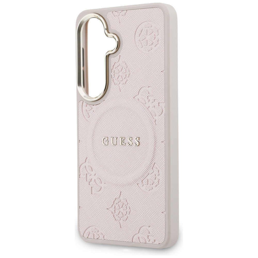 Guess - Saffiano Peony Embossed Ring MagSafe (GUHMS26SPSAMSECP) - Samsung Galaxy S26 - Pink