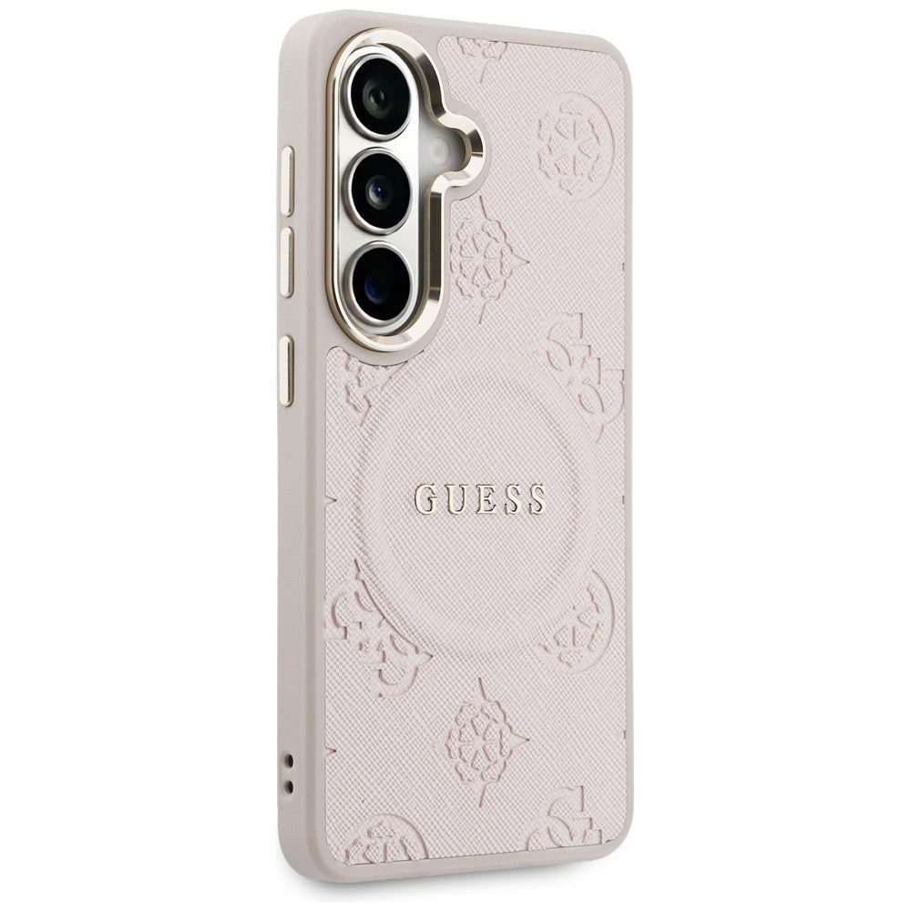 Guess - Saffiano Peony Embossed Ring MagSafe (GUHMS26SPSAMSECP) - Samsung Galaxy S26 - Pink