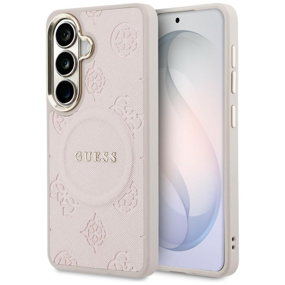 Guess - Saffiano Peony Embossed Ring MagSafe (GUHMS26SPSAMSECP) - Samsung Galaxy S26 - Pink