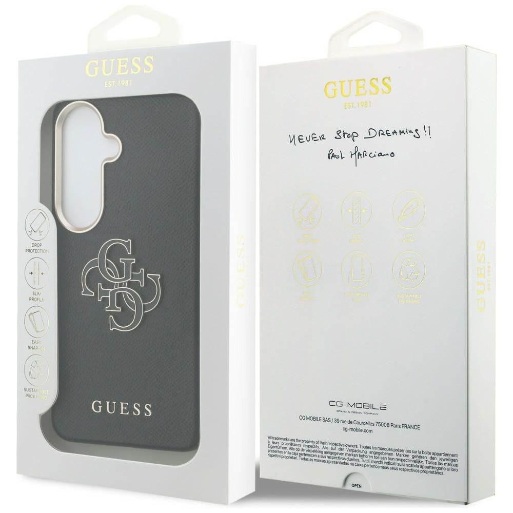 Guess Husa de protectie Guess Grained Big 4G Metal Logo (GUHCS26M5PS4RGGK) compatibil cu Samsung Galaxy S26 Plus, Negru 