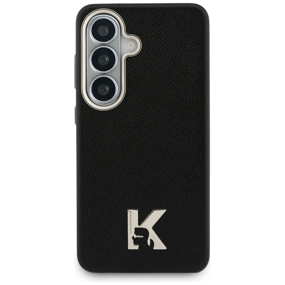 Karl Lagerfeld - Wrapped Grained Leather with K Head Logo MagSafe (KLHMS26S5PGFKHGK) - Samsung Galaxy S26 - Black
