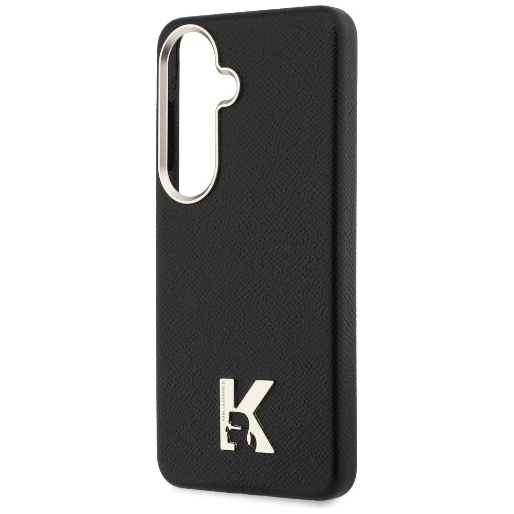 Karl Lagerfeld - Wrapped Grained Leather with K Head Logo MagSafe (KLHMS26S5PGFKHGK) - Samsung Galaxy S26 - Black