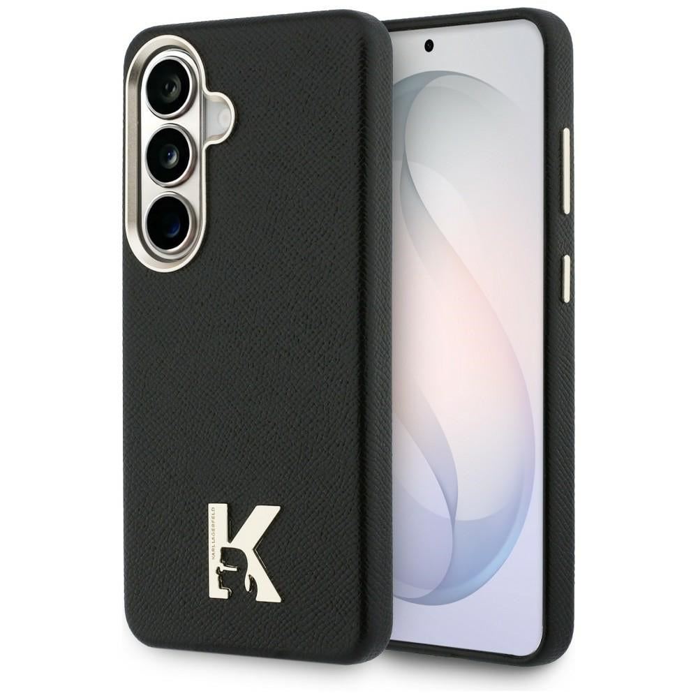 Karl Lagerfeld - Wrapped Grained Leather with K Head Logo MagSafe (KLHMS26S5PGFKHGK) - Samsung Galaxy S26 - Black