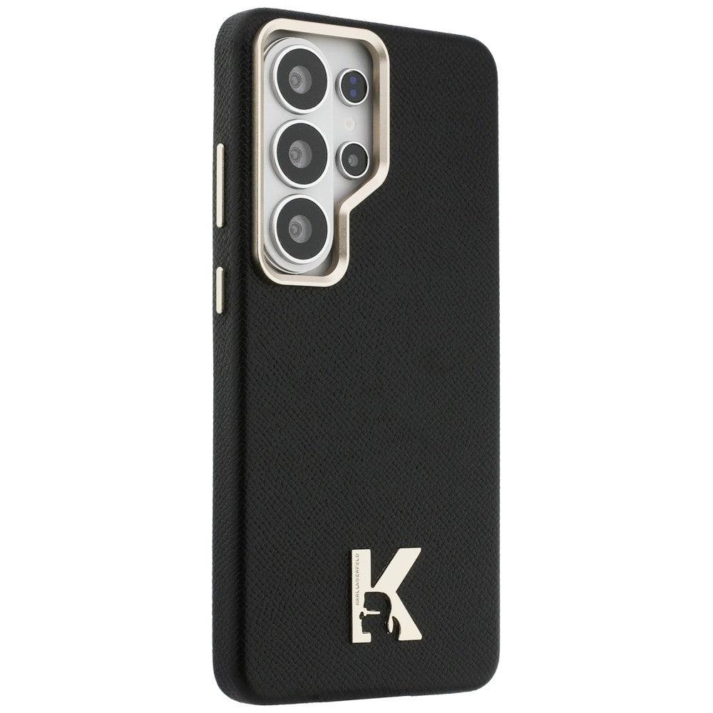 Karl Lagerfeld - Wrapped Grained Leather with K Head Logo MagSafe (KLHMS26L5PGFKHGK) - Samsung Galaxy S26 Ultra - Black