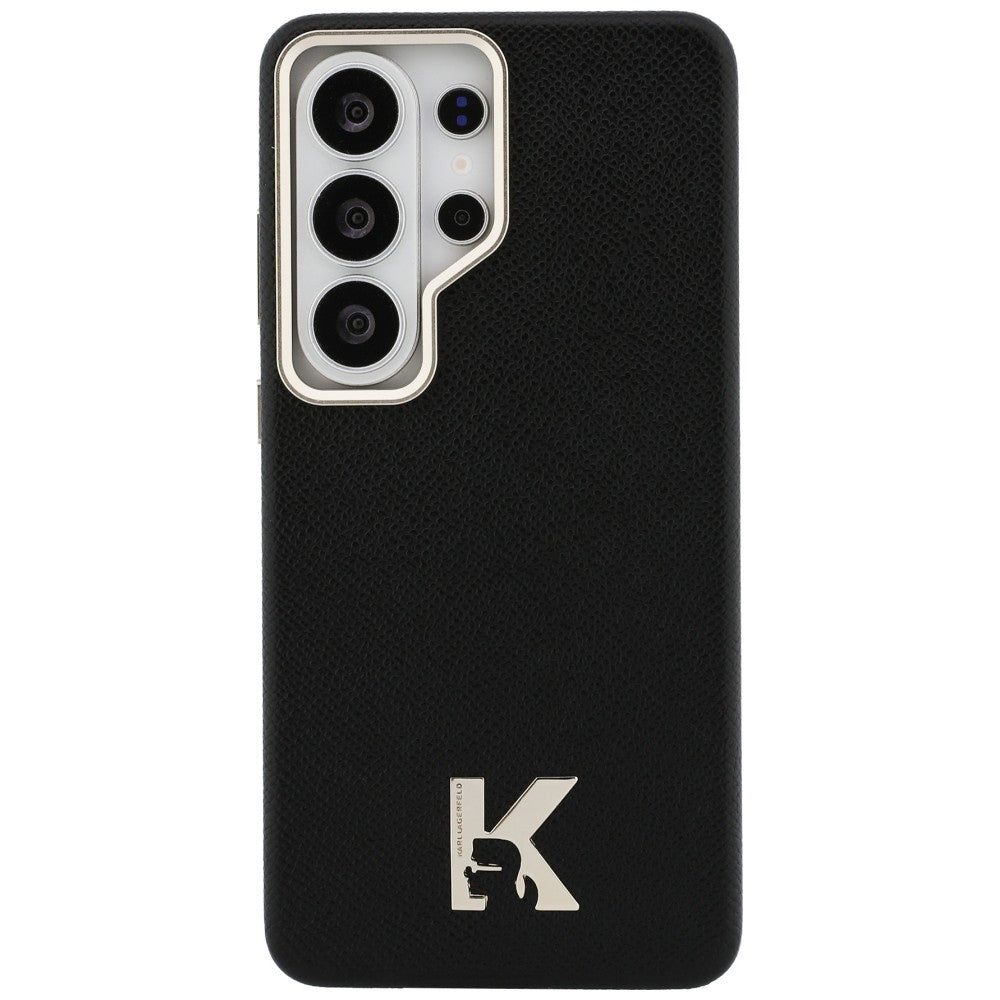Karl Lagerfeld - Wrapped Grained Leather with K Head Logo MagSafe (KLHMS26L5PGFKHGK) - Samsung Galaxy S26 Ultra - Black