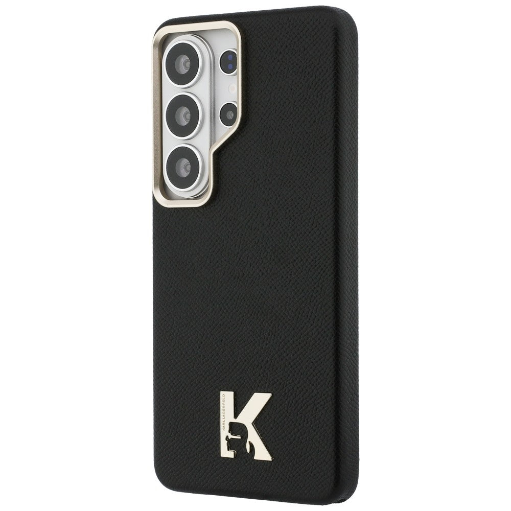 Karl Lagerfeld - Wrapped Grained Leather with K Head Logo MagSafe (KLHMS26L5PGFKHGK) - Samsung Galaxy S26 Ultra - Black