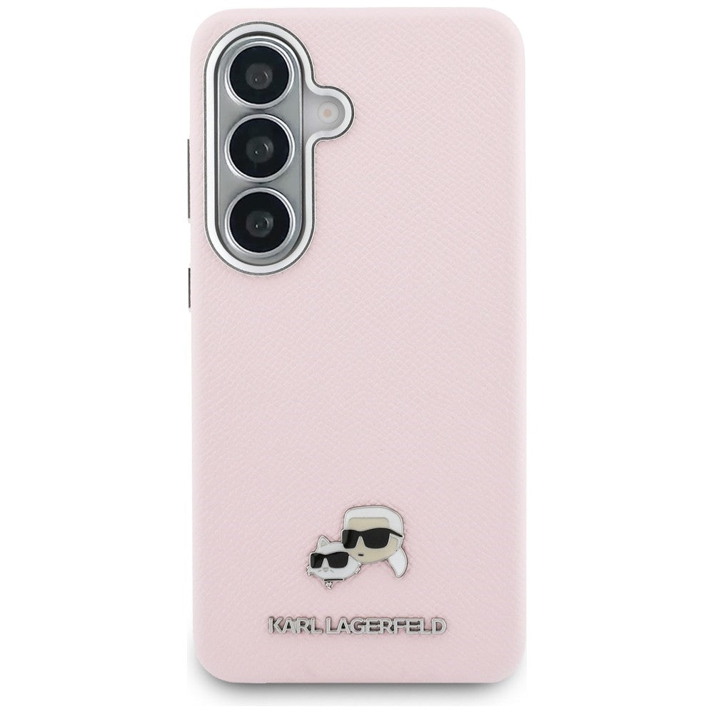 Karl Lagerfeld - Wrapped Grained Leather with K&C Head Pin MagSafe (KLHMS26S6PFKCLP) - Samsung Galaxy S26 - Pink