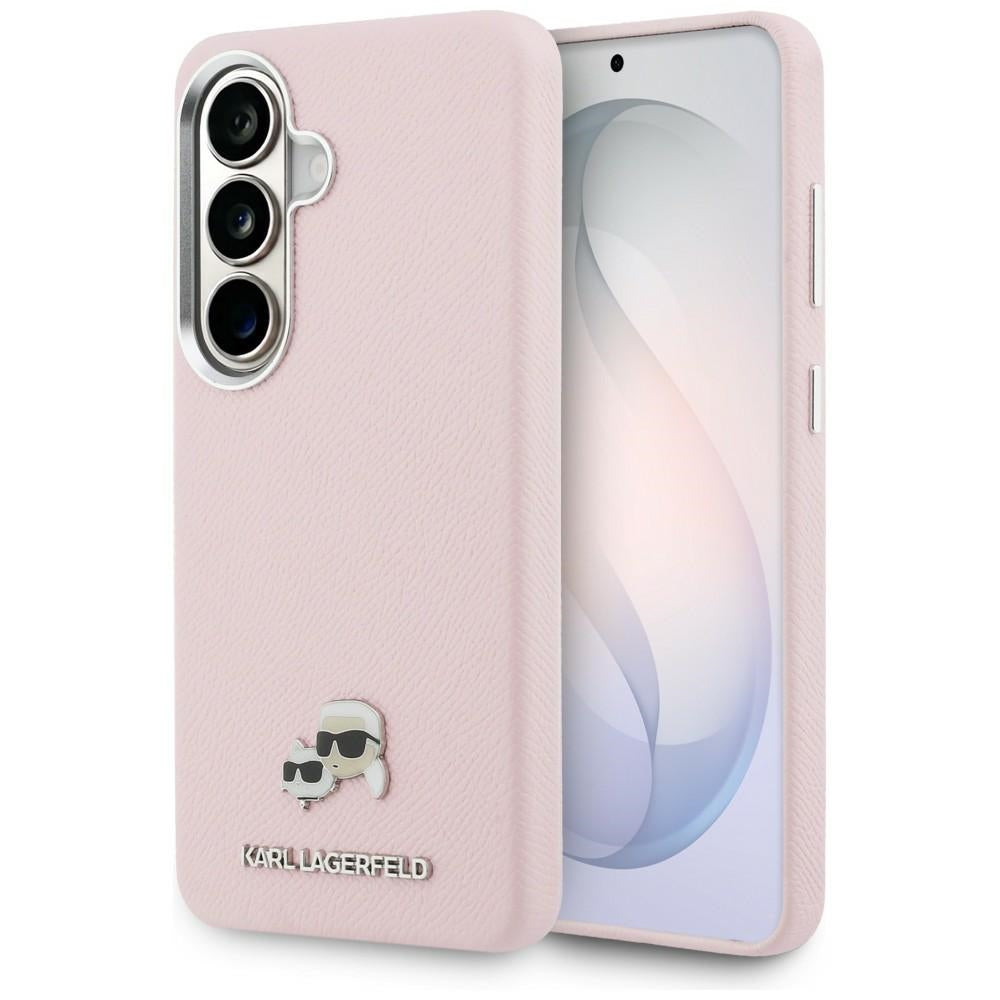 Karl Lagerfeld - Wrapped Grained Leather with K&C Head Pin MagSafe (KLHMS26S6PFKCLP) - Samsung Galaxy S26 - Pink