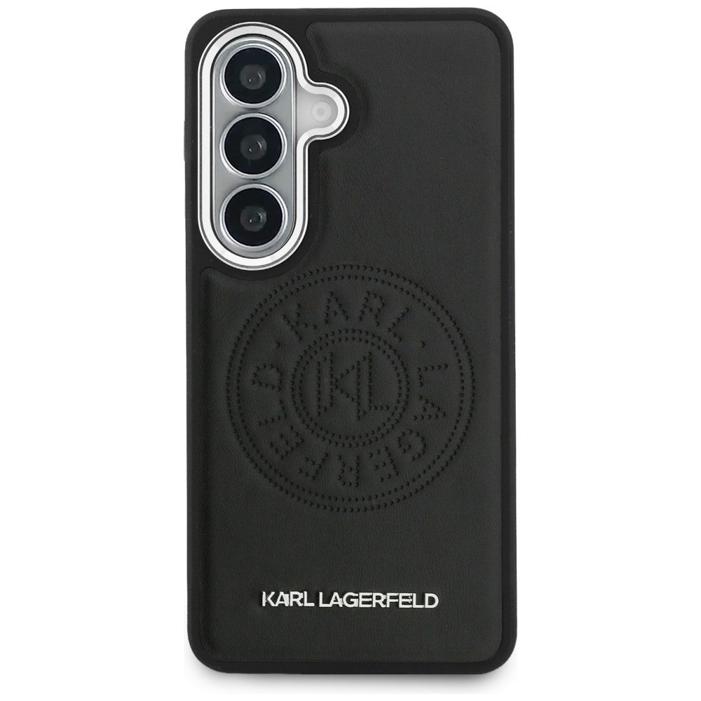 Karl Lagerfeld - Wrapped Leather with Karl Round Point Logo MagSafe (KLHMS26SPSKRPMK) - Samsung Galaxy S26 - Black