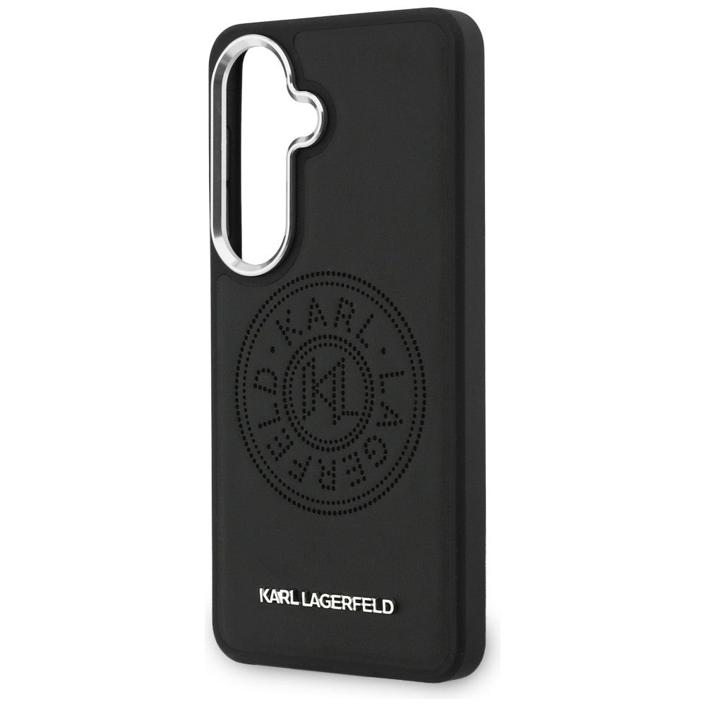 Karl Lagerfeld - Wrapped Leather with Karl Round Point Logo MagSafe (KLHMS26SPSKRPMK) - Samsung Galaxy S26 - Black