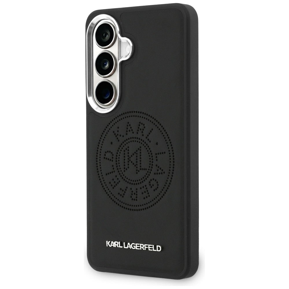 Karl Lagerfeld - Wrapped Leather with Karl Round Point Logo MagSafe (KLHMS26SPSKRPMK) - Samsung Galaxy S26 - Black