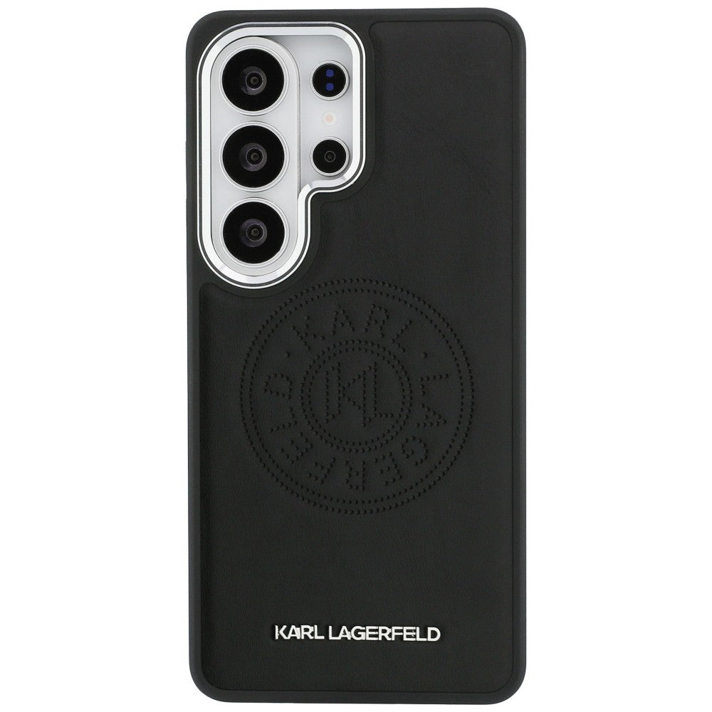 Karl Lagerfeld - Wrapped Leather with Karl Round Point Logo MagSafe (KLHMS26LPSKRPMK) - Samsung Galaxy S26 Ultra - Black