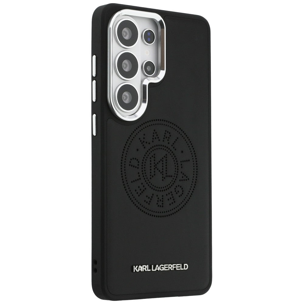 Karl Lagerfeld - Wrapped Leather with Karl Round Point Logo MagSafe (KLHMS26LPSKRPMK) - Samsung Galaxy S26 Ultra - Black