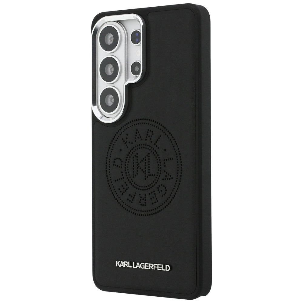 Karl Lagerfeld - Wrapped Leather with Karl Round Point Logo MagSafe (KLHMS26LPSKRPMK) - Samsung Galaxy S26 Ultra - Black