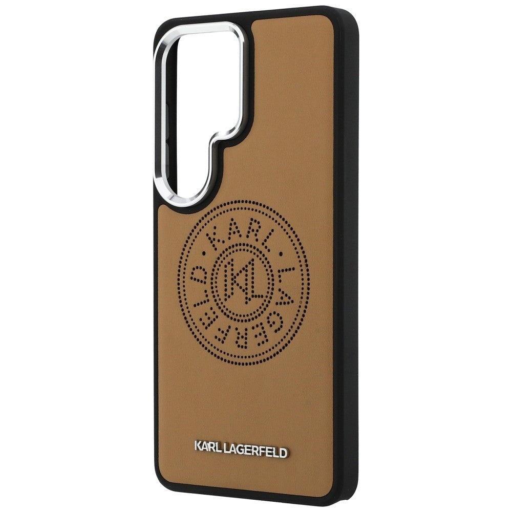 Karl Lagerfeld - Wrapped Leather with Karl Round Point Logo MagSafe (KLHMS26LPSKRPMW) - Samsung Galaxy S26 Ultra - Brown