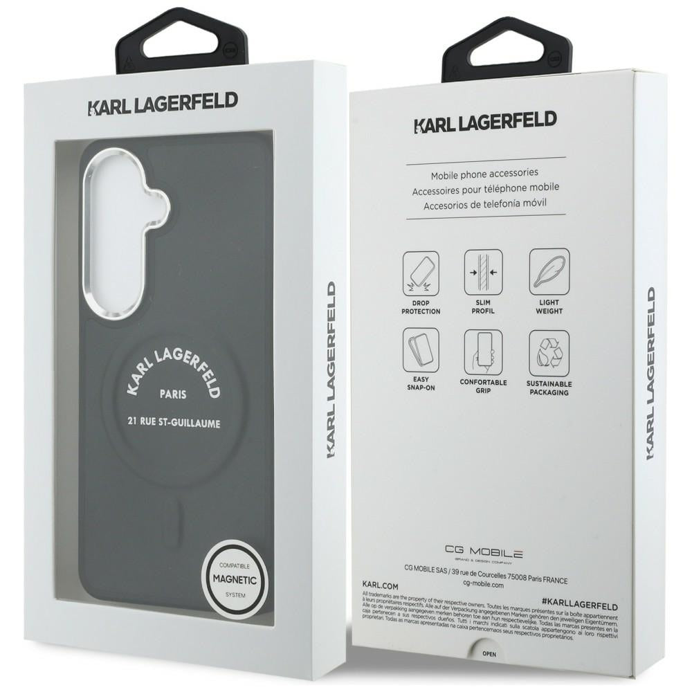 Karl Lagerfeld - Wrapped Leather with Karl RSG Logo MagSafe (KLHMS26SPSKRSGEK) - Samsung Galaxy S26 - Black