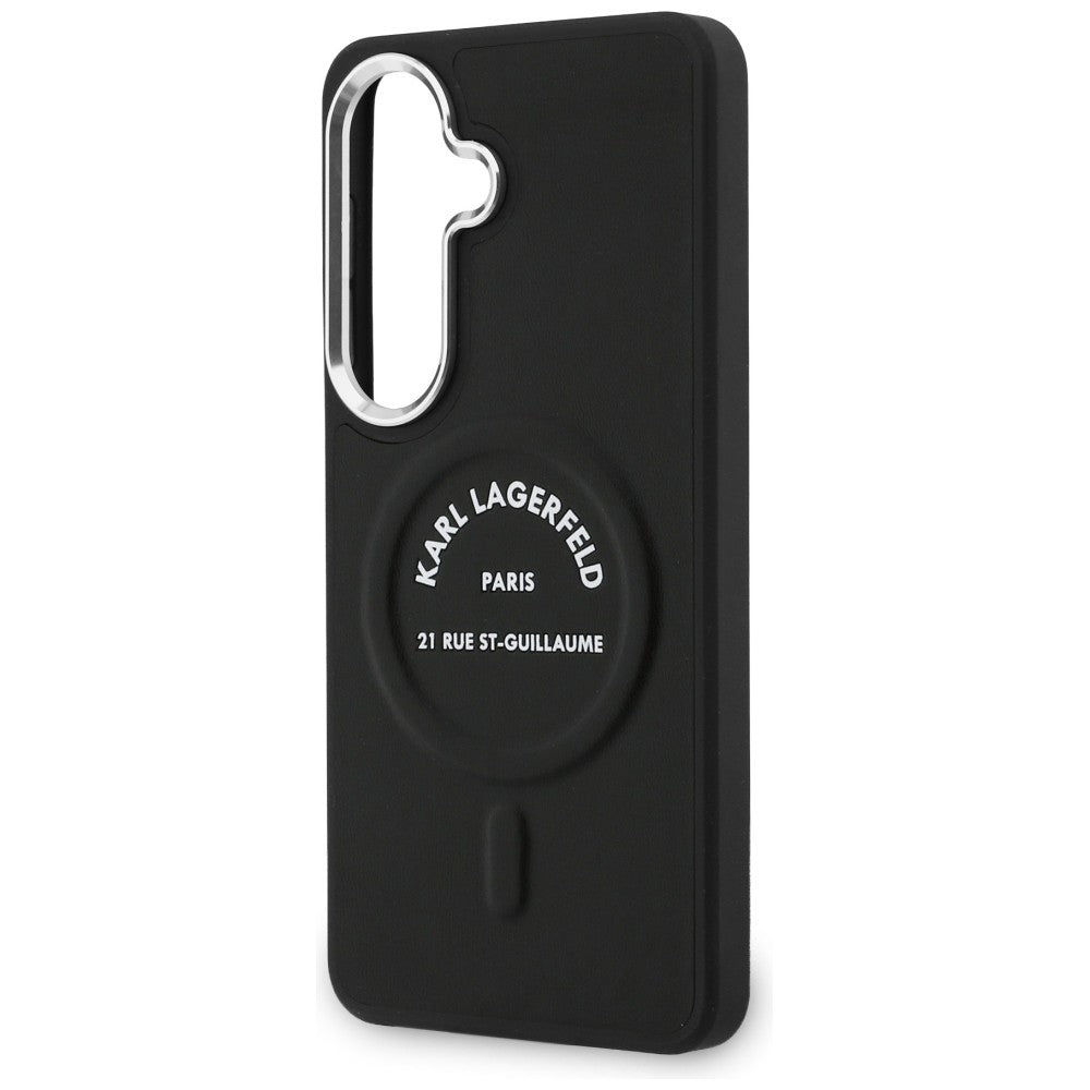 Karl Lagerfeld - Wrapped Leather with Karl RSG Logo MagSafe (KLHMS26SPSKRSGEK) - Samsung Galaxy S26 - Black