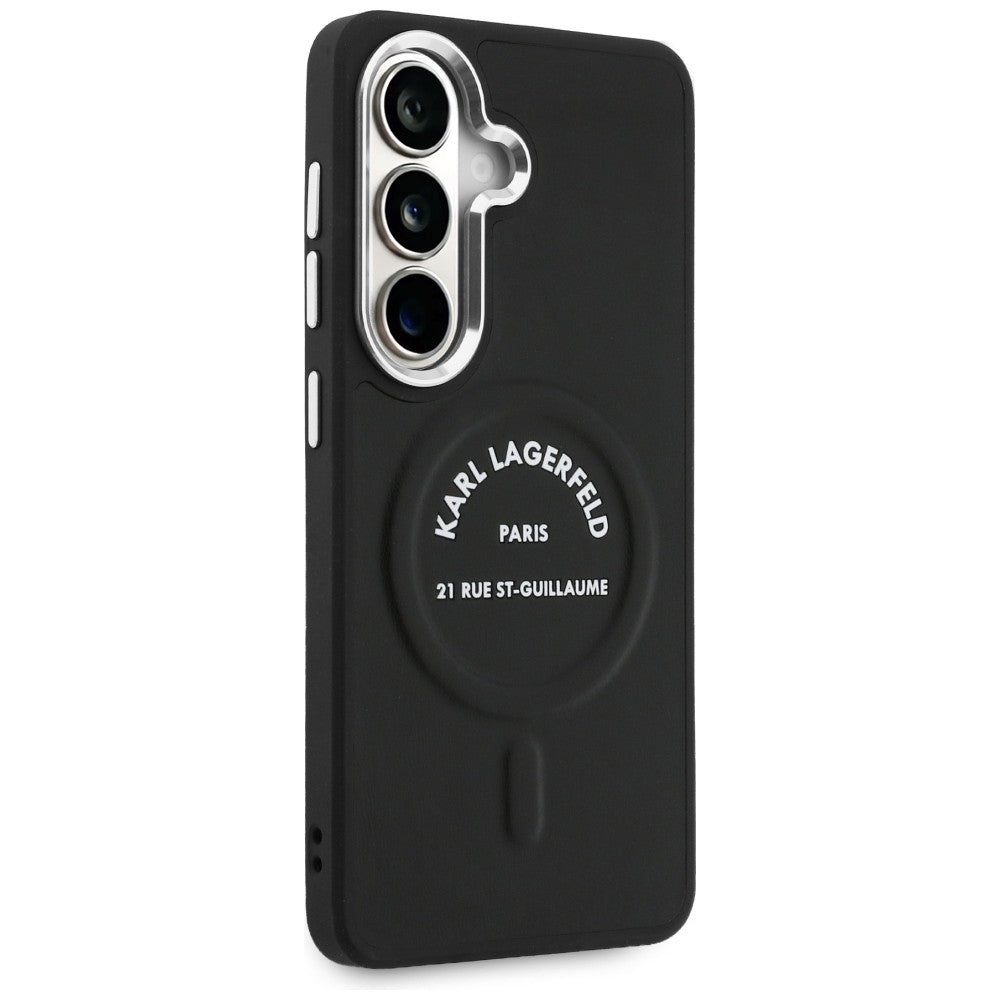 Karl Lagerfeld - Wrapped Leather with Karl RSG Logo MagSafe (KLHMS26SPSKRSGEK) - Samsung Galaxy S26 - Black
