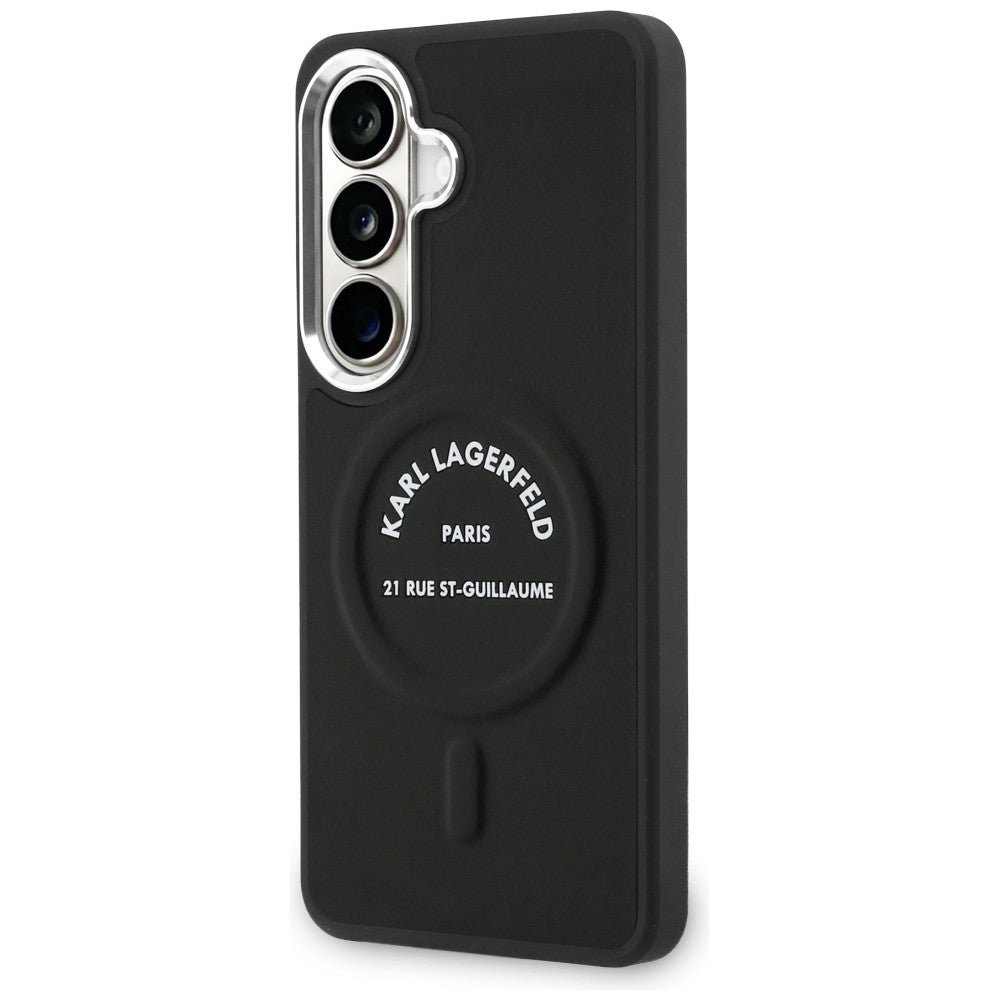 Karl Lagerfeld - Wrapped Leather with Karl RSG Logo MagSafe (KLHMS26SPSKRSGEK) - Samsung Galaxy S26 - Black