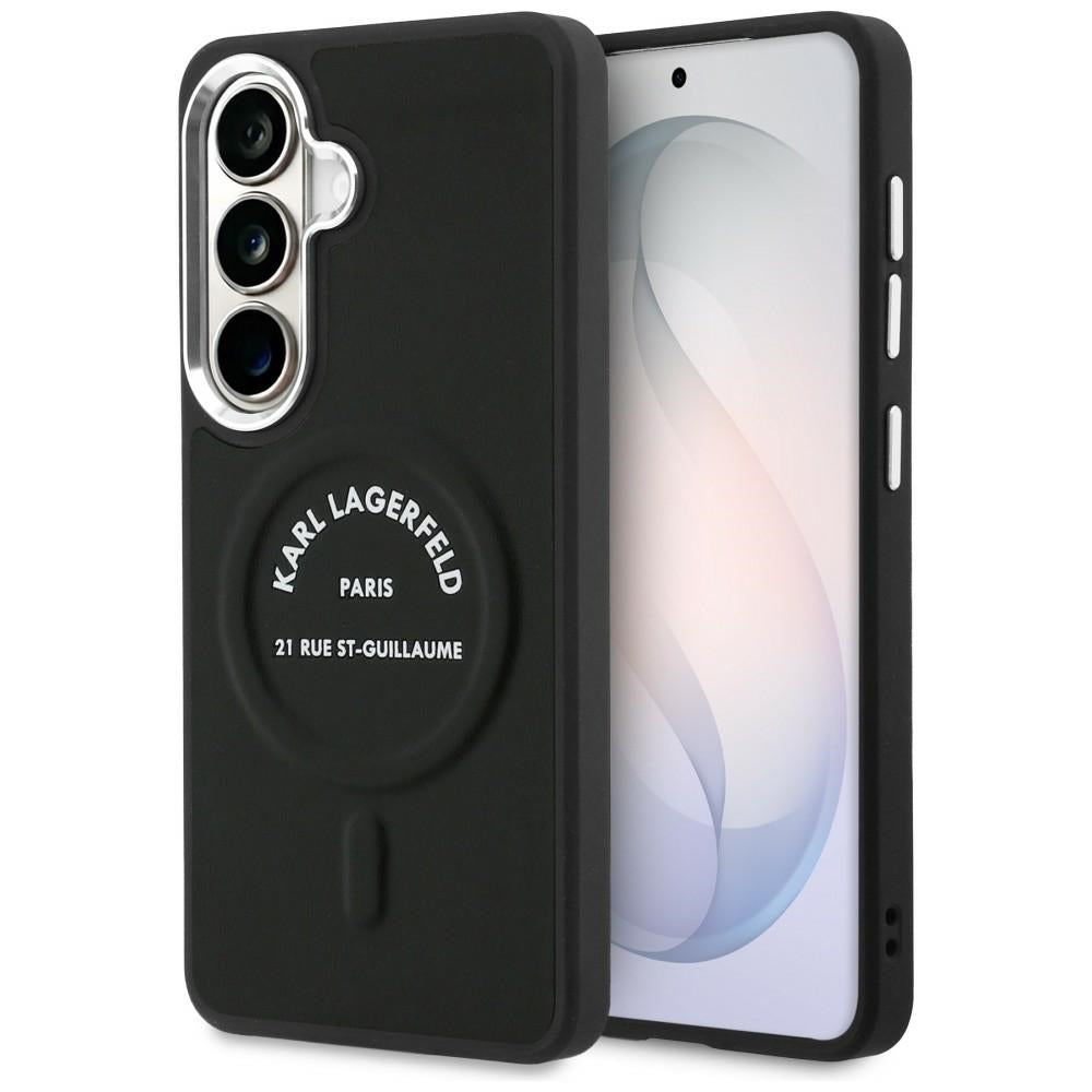 Karl Lagerfeld - Wrapped Leather with Karl RSG Logo MagSafe (KLHMS26SPSKRSGEK) - Samsung Galaxy S26 - Black