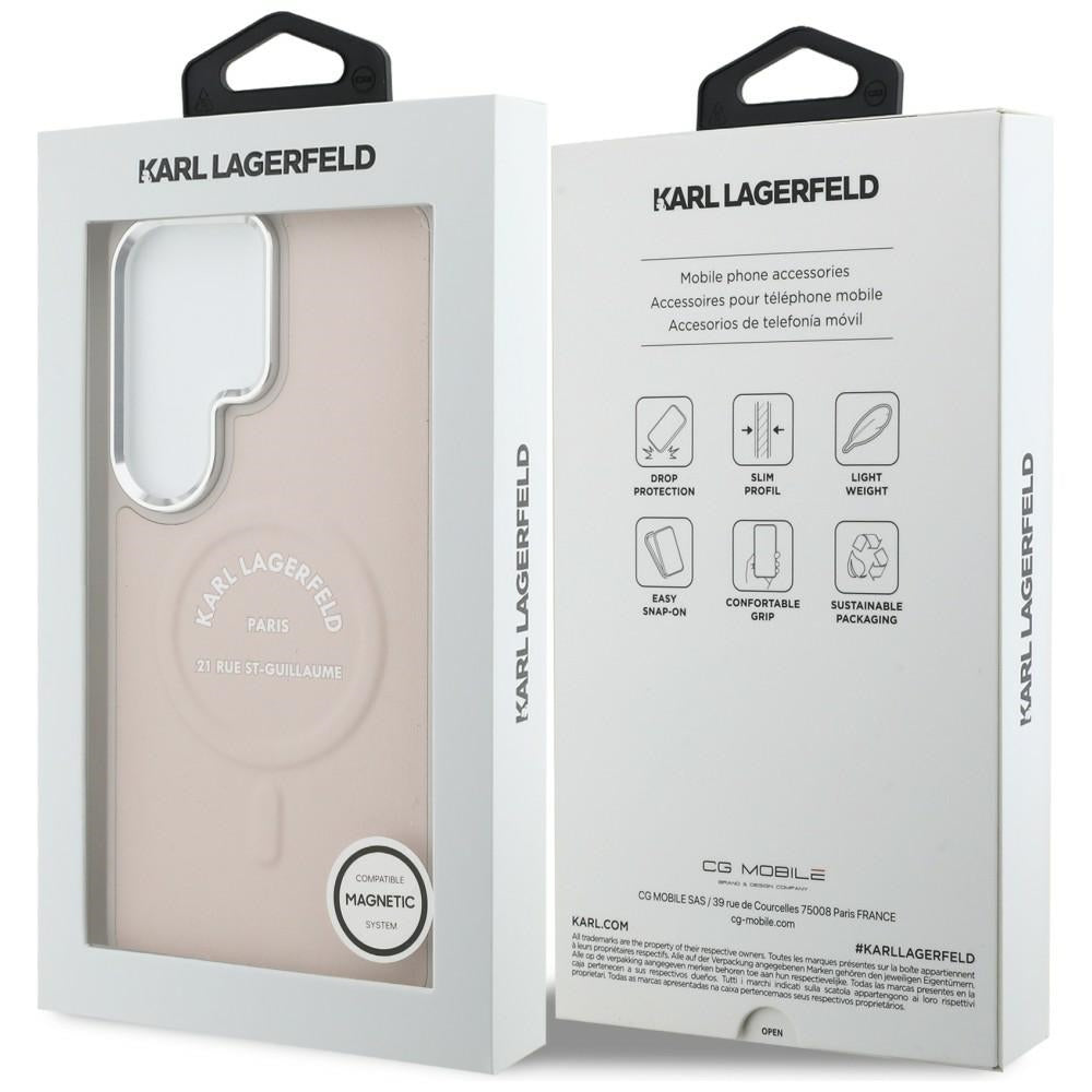 Karl Lagerfeld - Wrapped Leather with Karl RSG Logo MagSafe (KLHMS26LPSKRSGEP) - Samsung Galaxy S26 Ultra - Pink