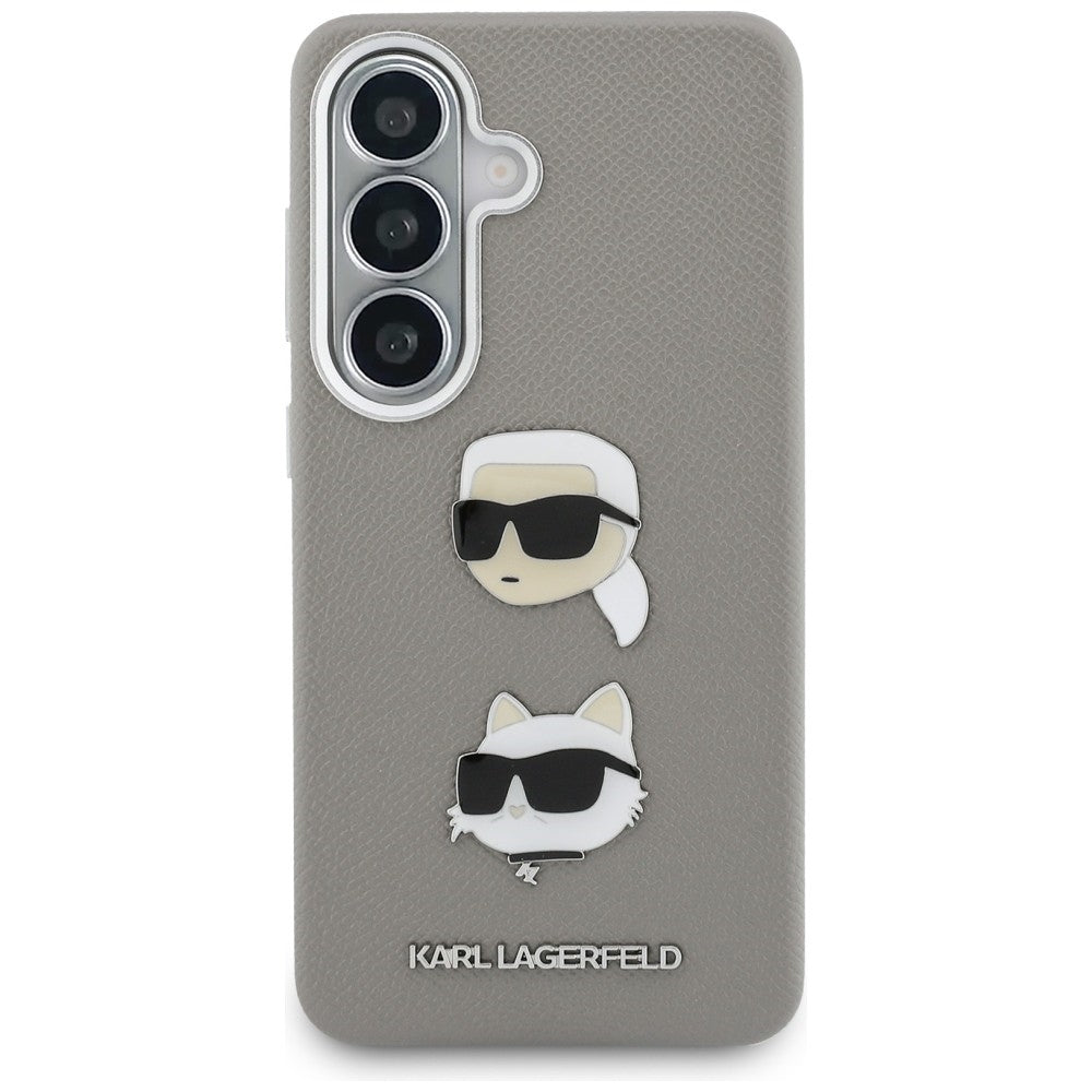 Karl Lagerfeld - Wrapped Leather Saffiano with with K&C Head Pin (KLHCS26SPSFDHPOG) - Samsung Galaxy S26 - Grey